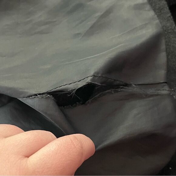 Vtg 90s Allison Lane Regular Fit Peacoat Rib Collar Double Breasted Charcoal L - Picture 4 of 5